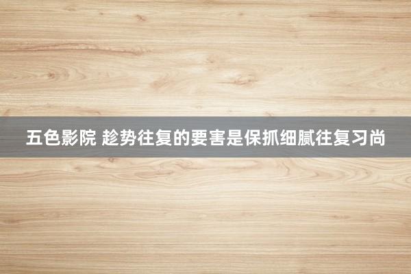 五色影院 趁势往复的要害是保抓细腻往复习尚