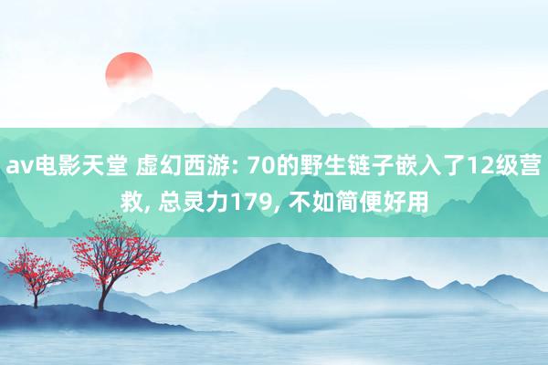 av电影天堂 虚幻西游: 70的野生链子嵌入了12级营救， 总灵力179， 不如简便好用