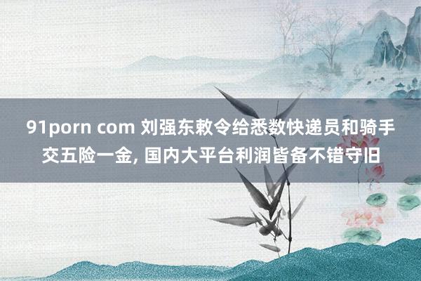 91porn com 刘强东敕令给悉数快递员和骑手交五险一金, 国内大平台利润皆备不错守旧