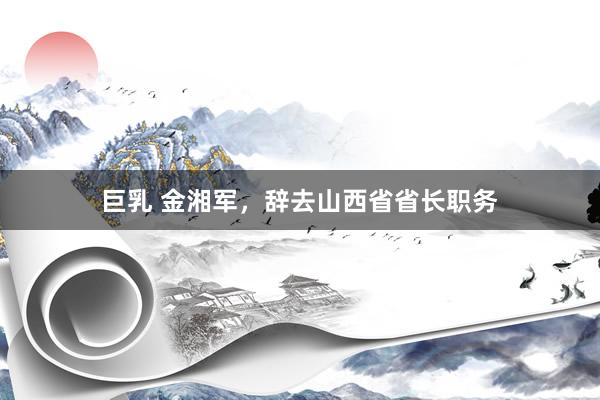 巨乳 金湘军，辞去山西省省长职务