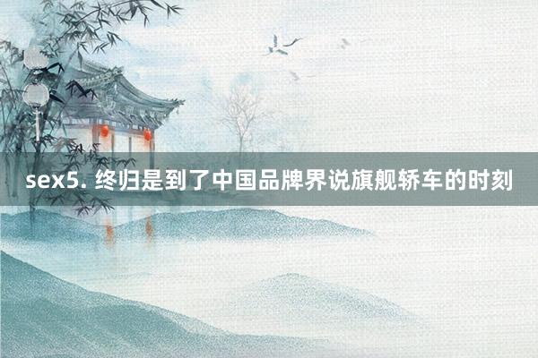sex5. 终归是到了中国品牌界说旗舰轿车的时刻